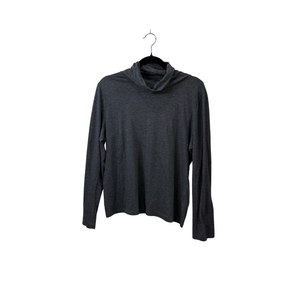 Talbots Womens XL‎ Charcoal Gray Turtleneck Long Sleeve Minimalism Top Heathered